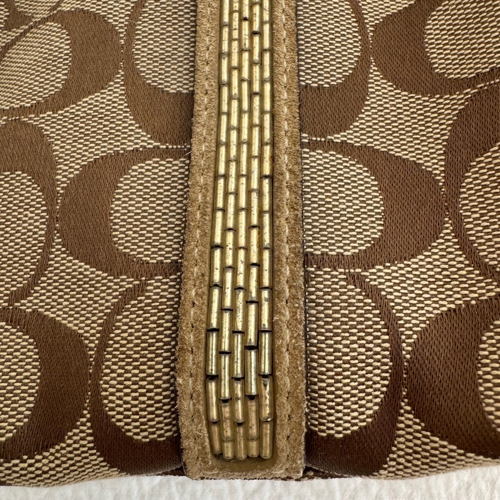 Coach signature mini pochette bag beading monogram rare limited edition vintage - Picture 8 of 11